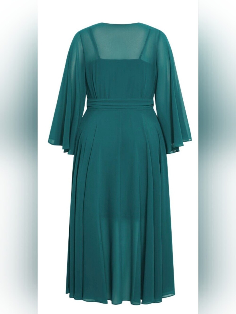 City Chic Fleetwood Maxi High-Low Wrap Dress Alpine Green Size L/US20 - Picture 5 of 14